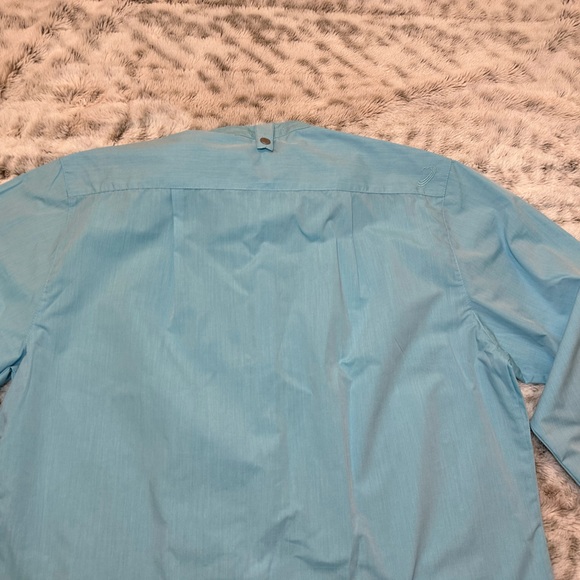 Chef  Uniform Women Sz large Long Sleeve Button New Baby Blue new - Picture 2 of 15